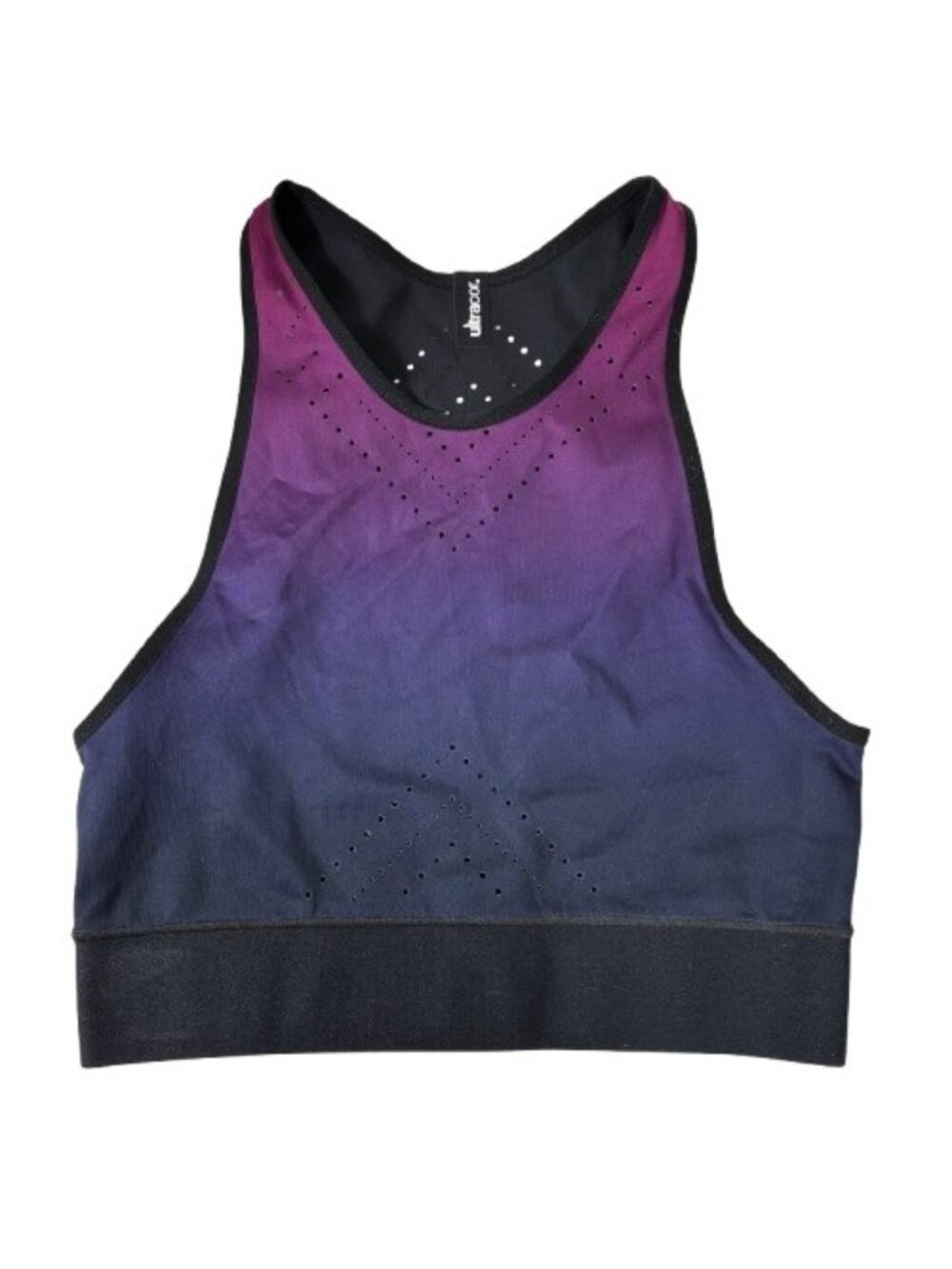 Ultracor Purple Ombre Perforated High Neck Sports Bra Wireless Athletic M